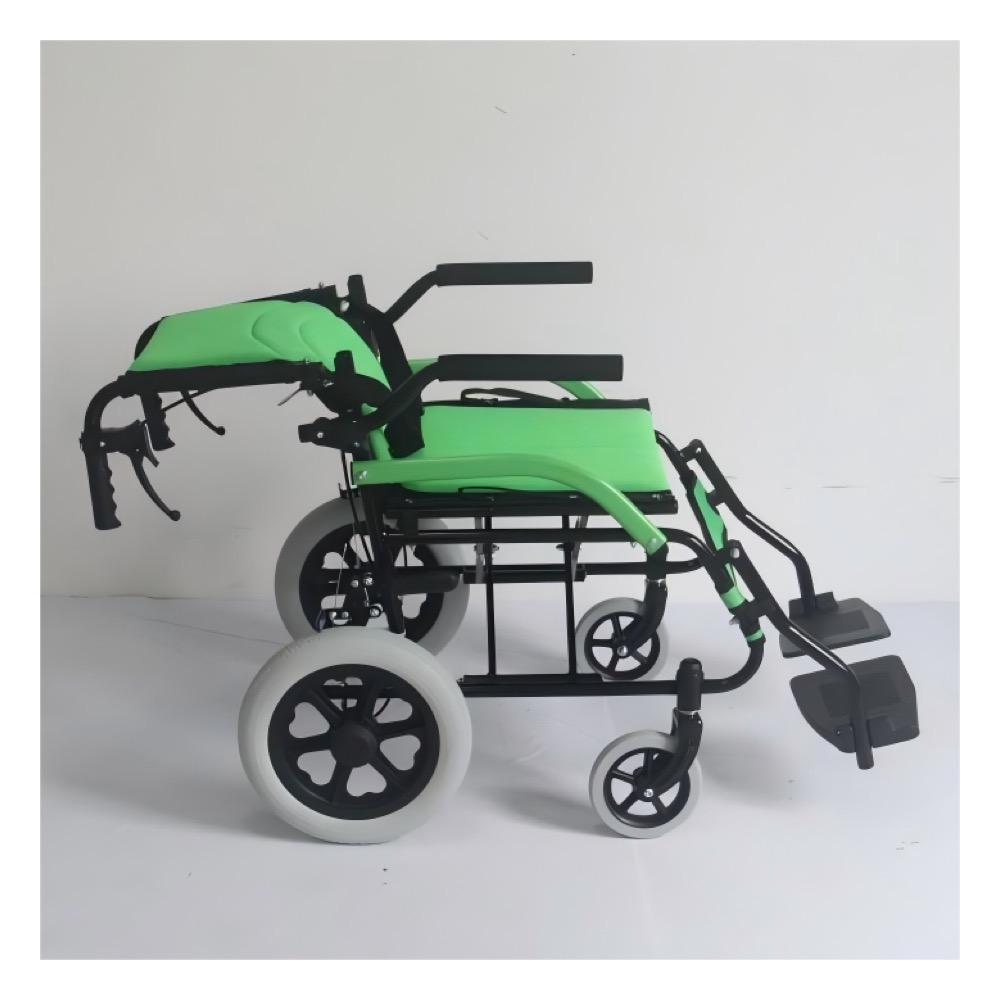 Transport wheelchair side view